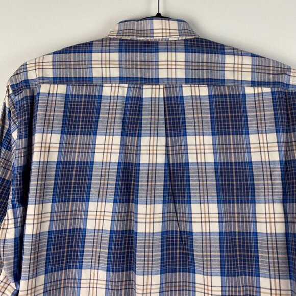 Gitman Bros Plaid Button Down Shirt Mens L Blue White 100% Cotton Made in USA - Picture 6 of 10